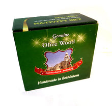 Load image into Gallery viewer, Olive Wood Musical Nativity Scene with incense from the holy land 2