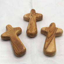Load image into Gallery viewer, Olive Wood Pocket Cross - 3 PC