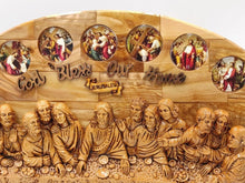 Load image into Gallery viewer, Olive Wood Last Supper with Pictures of 14 Station