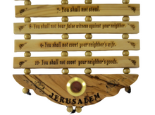 Load image into Gallery viewer, Olive wood wall plaque - The Ten Commandments