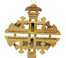 Load image into Gallery viewer, Olive Wood Cross. The Lord's Prayer