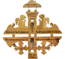 Load image into Gallery viewer, Olive Wood Cross. The Lord's Prayer