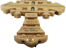 Load image into Gallery viewer, Olive Wood Cross. The Lord's Prayer
