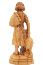 Load image into Gallery viewer, Olive Wood David the Shepherd boy with Lamp Sculpture