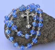 Load image into Gallery viewer, Crystal Rosary blue holy land jerusalem