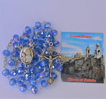 Load image into Gallery viewer, Holy Land Crystal Rosary - Lite blue