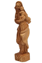Load image into Gallery viewer, Olive wood Mother Mary Holding Baby Jesus