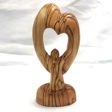 Load image into Gallery viewer, Olive Wood Holy Family - Abstract -Heart shape
