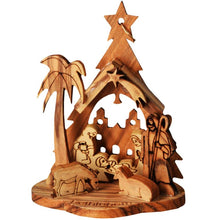 Load image into Gallery viewer, Olive Wood Small Nativity Scene - Ornament
