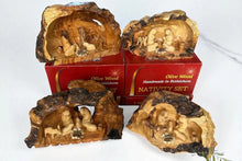Load image into Gallery viewer, Olive Wood Nativity Grotto - With Modern Figures
