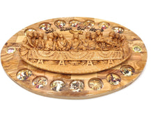 Load image into Gallery viewer, Olive Wood Last Supper with Pictures of 14 Station
