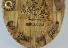 Load image into Gallery viewer, Olive wood wall plaque - St. Michael Scene
