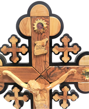 Load image into Gallery viewer, Olive Wood Crucifix With holy element from Bethlehem
