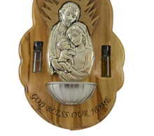 Load image into Gallery viewer, Olive wood wall plaque - Holy Family Scene
