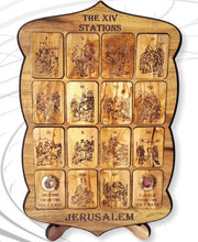 Load image into Gallery viewer, Olive wood wall plaque - The 14th Stations
