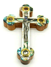Load image into Gallery viewer, Olive Wood Cross with Mother Of Pearl
