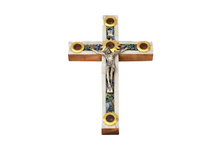 Load image into Gallery viewer, Olive Wood Cross with Mother Of Pearl
