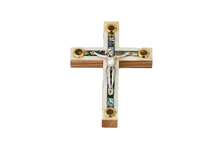Load image into Gallery viewer, Olive Wood Cross with Mother Of Pearl

