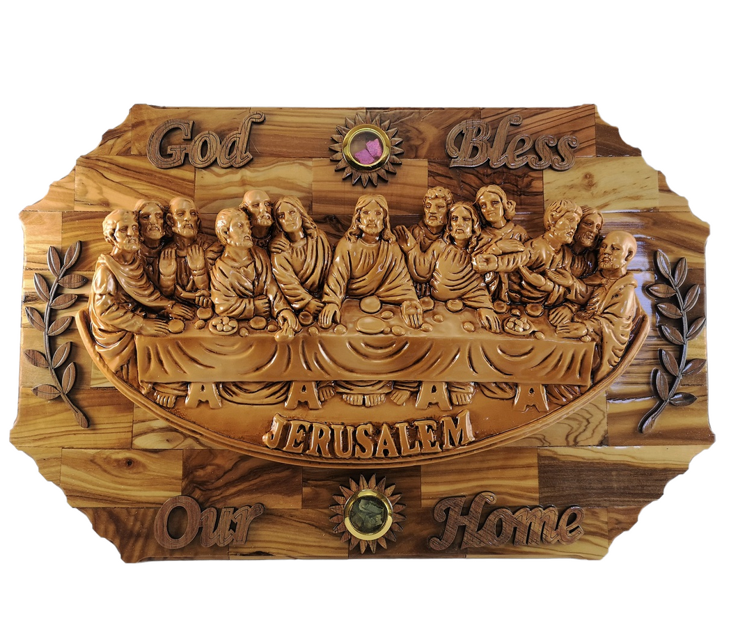 Olive wood Last Supper wall Plaque