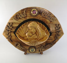 Load image into Gallery viewer, Virgin Mary olive wood wall plaque Bethlehem holy land handicrafts
