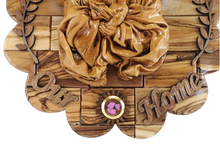 Load image into Gallery viewer, Olive wood Holy Family wall plaque
