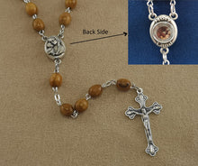 Load image into Gallery viewer, Olive Wood Rosary with Soil from Bethlehem
