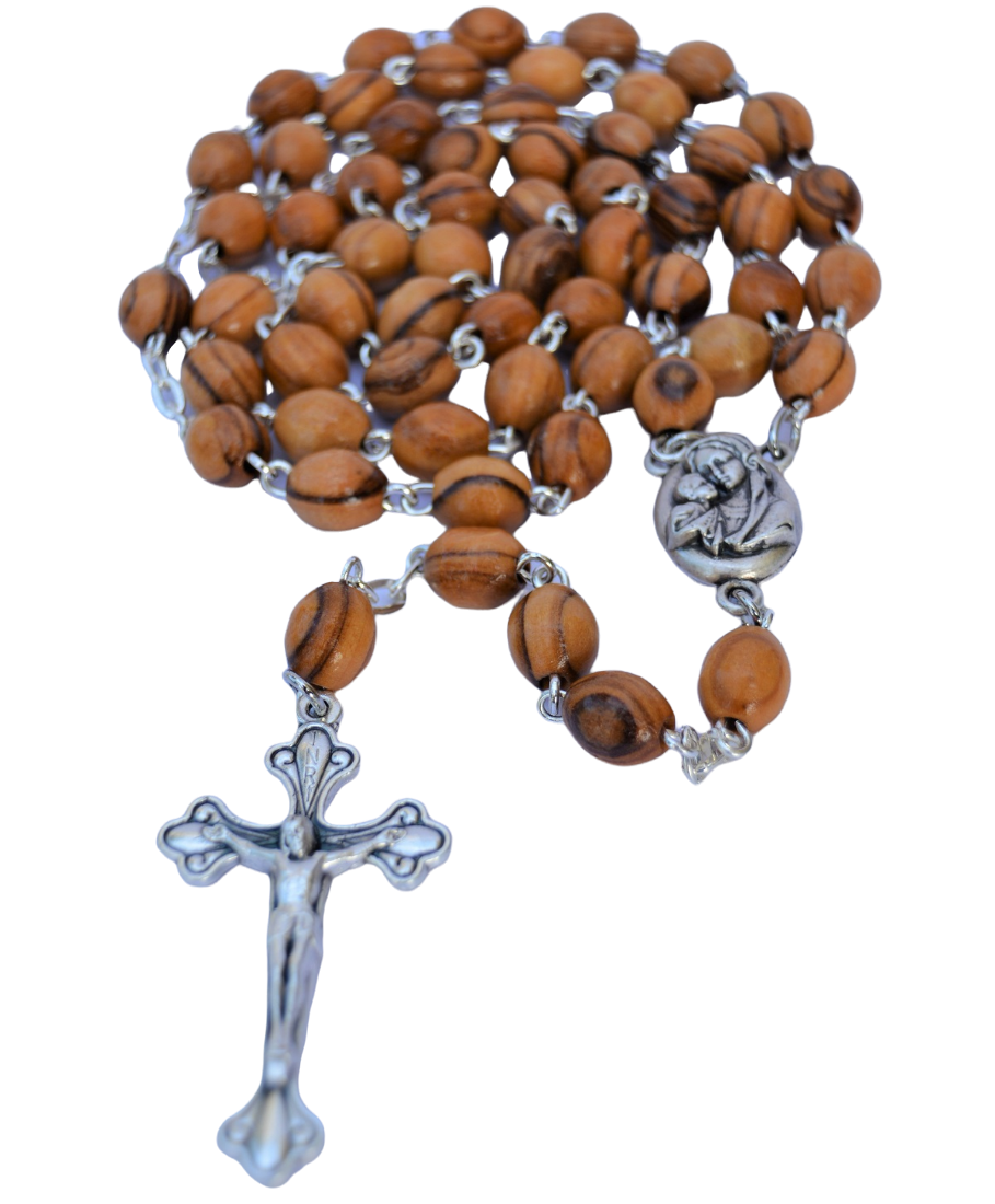Olive Wood Rosary with Soil from Bethlehem