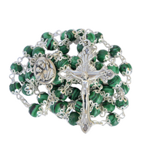 Load image into Gallery viewer, Malachite Rosary with Holy Soil
