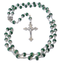 Load image into Gallery viewer, Malachite Rosary with Holy Soil
