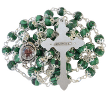Load image into Gallery viewer, Malachite Rosary with Holy Soil
