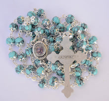 Load image into Gallery viewer, Turquoise Stone Rosary with Holy Soil
