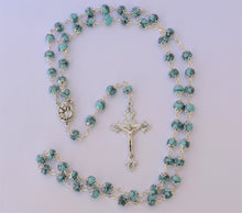 Load image into Gallery viewer, Turquoise Stone Rosary with Holy Soil
