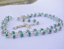 Load image into Gallery viewer, Turquoise Stone Rosary with Holy Soil

