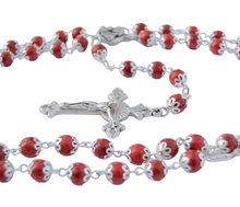 Load image into Gallery viewer, Red Stone Rosary with Holy Soil
