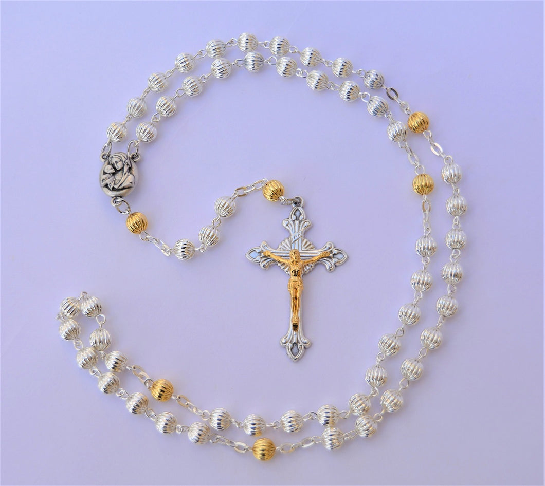 Silver Rosary with Holy Soil