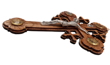 Load image into Gallery viewer, Hand made Olive Wood Cross With elements from holy land
