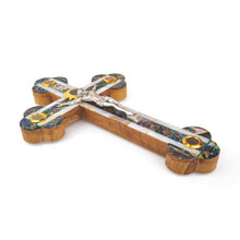 Load image into Gallery viewer, Olive Wood Cross with Mother Of Pearl
